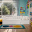 Lit plateforme pour enfant avec clôture et porte-2036988321-2036988323