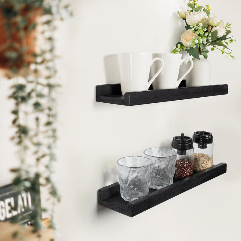 Floating Shelves Wall Mounted ,rustic Wood Wall Shelf Set Of 3 For Storage Display Shelves For Bathroom/kitchen/bedroom/living Room,rustic Brown