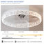 Modern Acrylic Ceiling Fan Light With Remote Control, Dimmable LED Chandelier, 6-Speed Adjustable, Quiet Motor, Flush Mount Design For Living Room, Bedroom, Dining Room-975011373