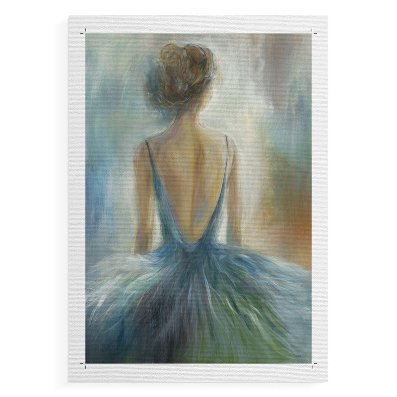 Dame en bleu - Impression sur toile seulement - NON-CADRE, H 48 po x l 32 po