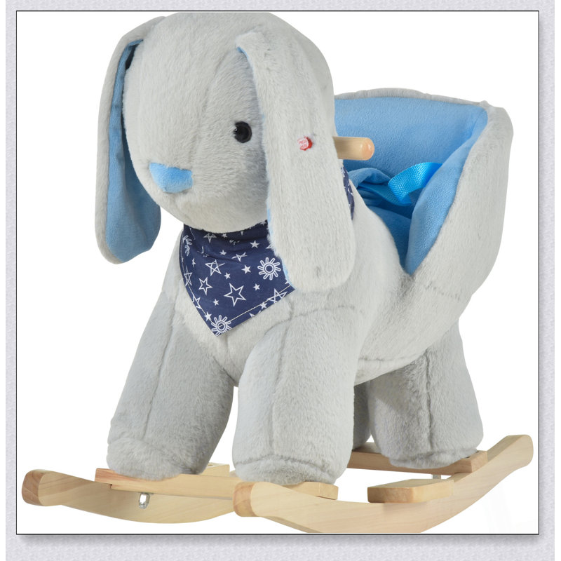 Lapin pour enfant à bascule avec musique de jeu et tissu moelleux pour enfants de 18 à 36 mois
