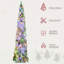 Arbre de Noël artificiel de 7 pi avec 7 536 branches, 350 lumières DEL blanches ou colorées, forme Downswept-118034187