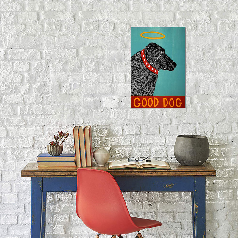Good Dog Black 1 Piece Wrapped Canvas Painting, 101.6 cm H x 66.04 cm W x 1.91 cm D