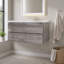 Meuble-lavabo suspendu de 91 cm avec lavabo, armoire murale en contreplaqué, tiroir à fermeture amortie, lavabo en céramique antidébordement-1418570596