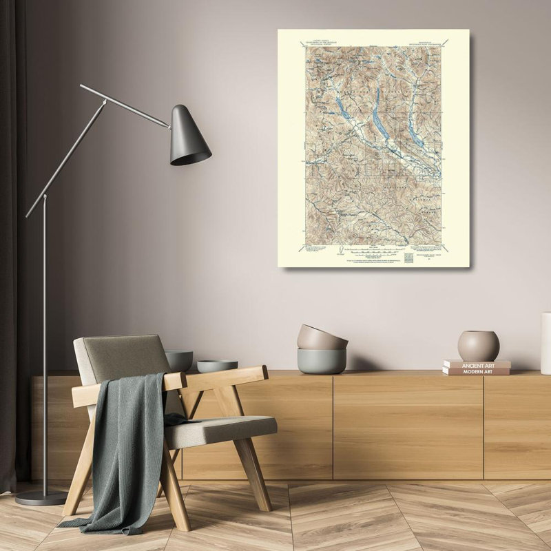 Art sur toile tendue par Williston Forge USGS Gallery: Snoqualmie Pass Washington Quad, USGS, H 24 po x l 20 po