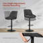 Swivel Upholstered Bar Stool with Iron Frame-1656341128-1656341143