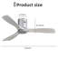 132CM Solid Wood 3-Blade Propeller Ceiling Fan with Remote Control-1614356253