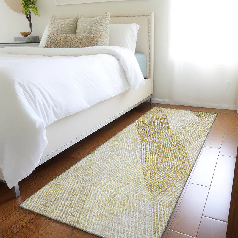 Premium Machine Washable Prisco Ivory Rug, Runner 2'3" x 7'6"