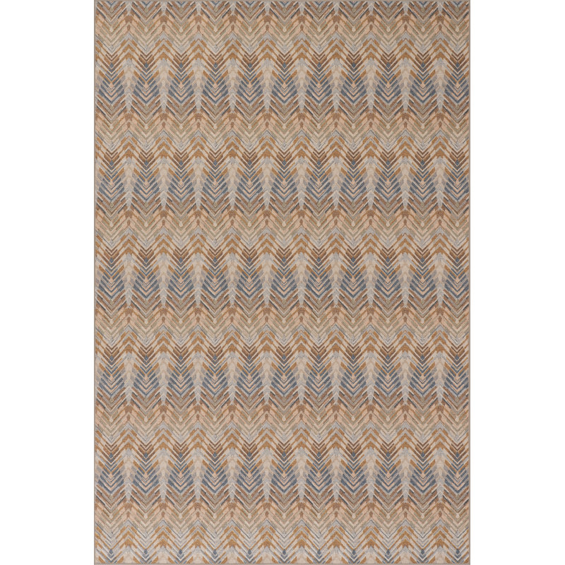 Seneca Natural Machine Printed Washable Rug, Rectangle 4' x 6'