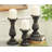 Mango Wood Turned Style Pillar Candle Holders (Set of 3)-2145879324