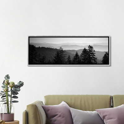 Vaste Landscape in B&W, Great Smoky Mountains National Park, North Carolina par - Reproduction de photo panoramique sur toile