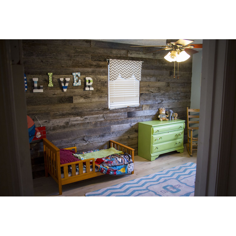 Variable Length Barnwood Wall Paneling in Gray