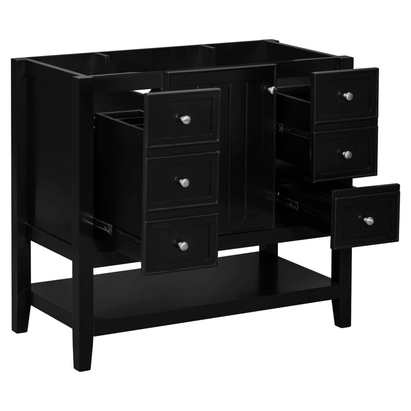 Base de meuble-lavabo 35,5 po Stazia seulement, Noir