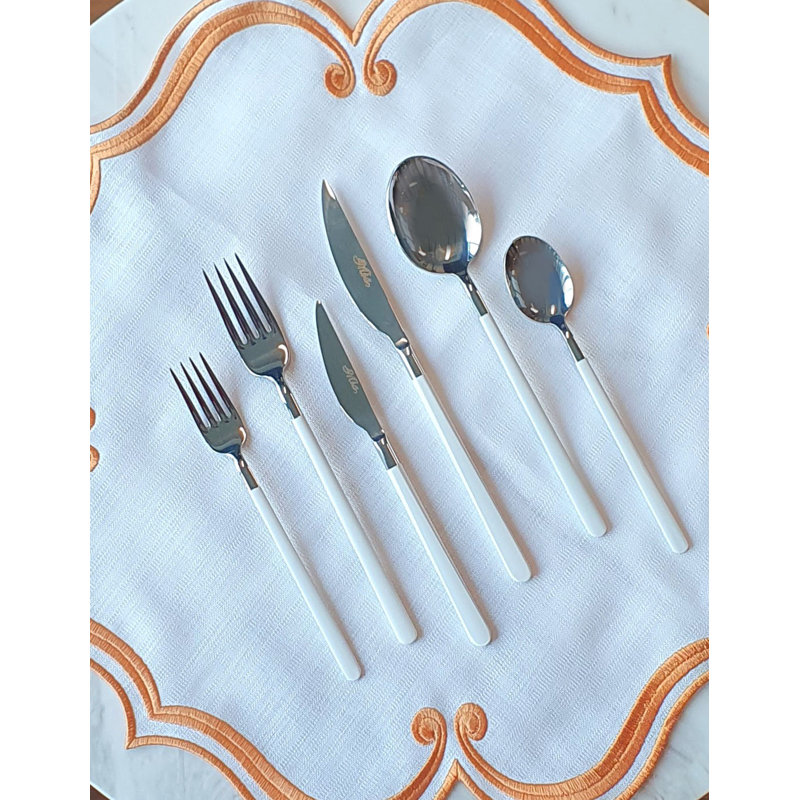 Ensemble de couverts 36 pièces, service pour 6, Blanc