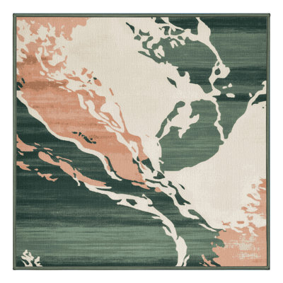 Tapis vert aquarelle lavable à la machine