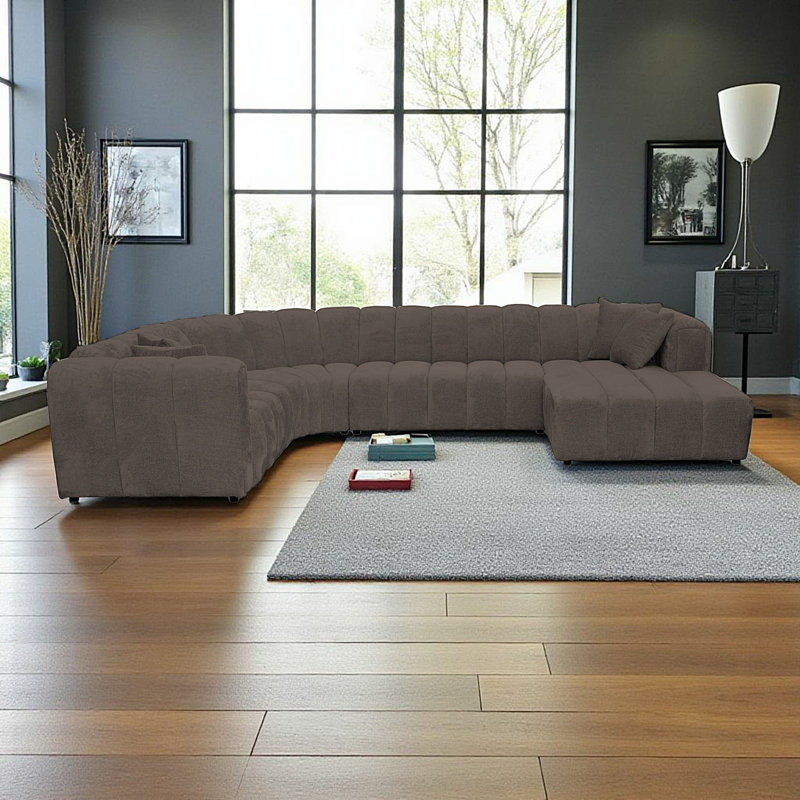 5 Seater Corner Sofa, Right Hand Facing, Dark Brown