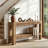 63" Farmhouse Console Table, 2-tier Solid Wood Entryway Table