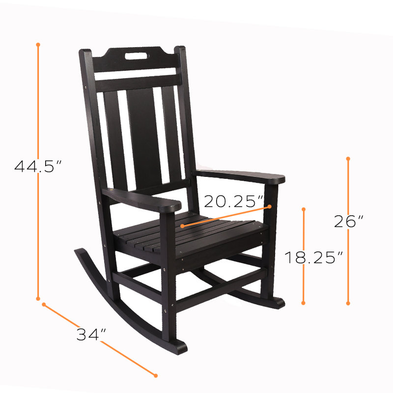 Chaise berçante en plastique Hatherleigh, Noir