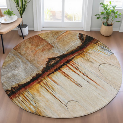 Tapis paprika Xhevrie intérieur / extérieur lavable à la machine
