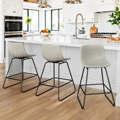Swivel Upholstered Counter & Bar Stool With Metal Frame by Ivy Bronx