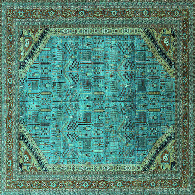 Laine; tapis bleu sarcelle en polyester