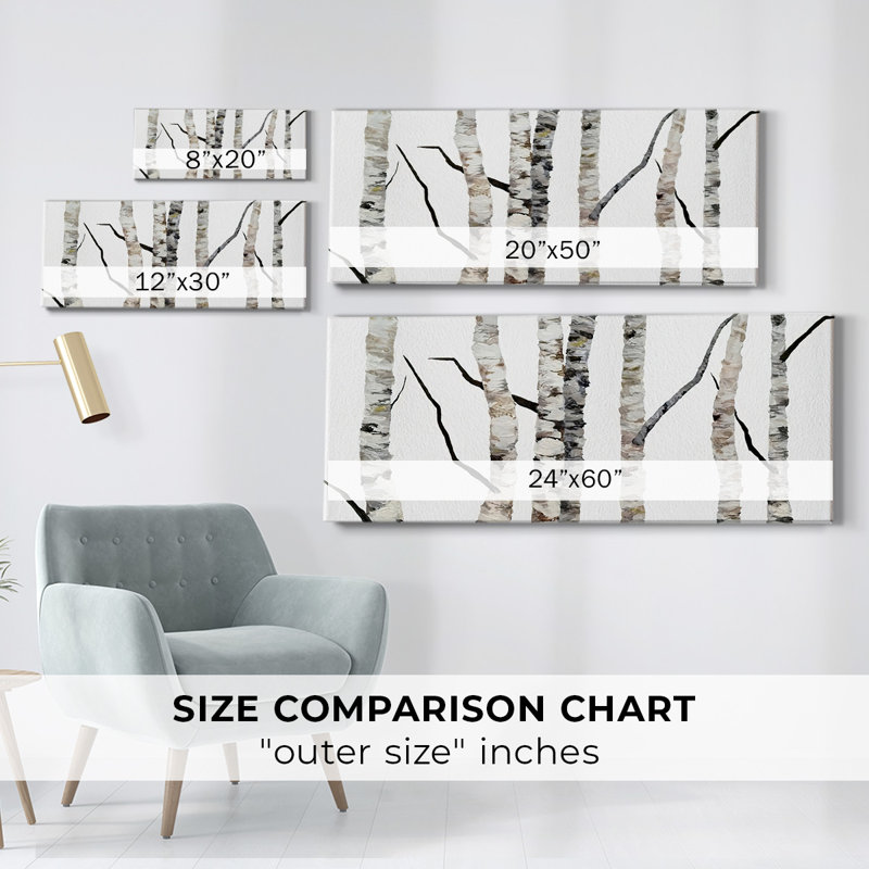 Birch Trees II-Gallery, toile tendue_2781636WC, H 12 po x l 30 po x P 1,5 po