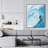 Surfer on a Big Wave - Turquoise Framed Canvas Home Decor