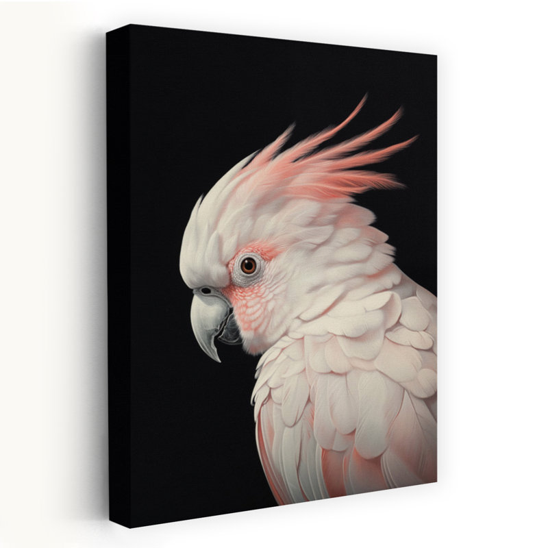 «Elegant Pink Cockatoo Elegant Bird Nature Portrait», art mural, H 36 po x l 24 po