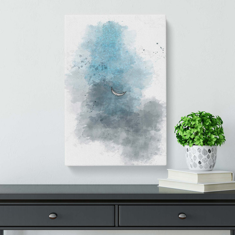Moon Over India In Abstract - Wrapped Canvas Painting, 50cm H x 35cm W x 3cm D