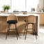 Swivel Upholstered Chenille Bar Stool-1147314529