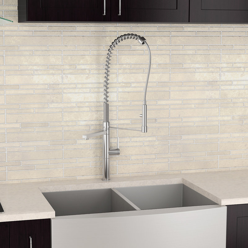Nickel Pull Down Kitchen Faucet with Pull-out Spray
