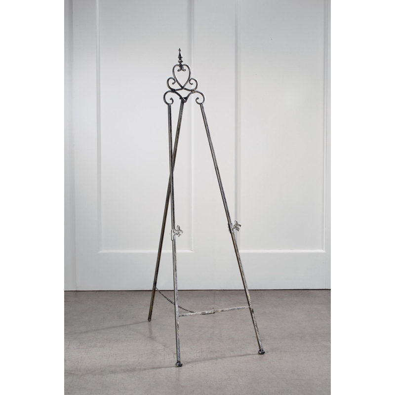 Regal Black and Silver Adjustable Metal Floor Easel
