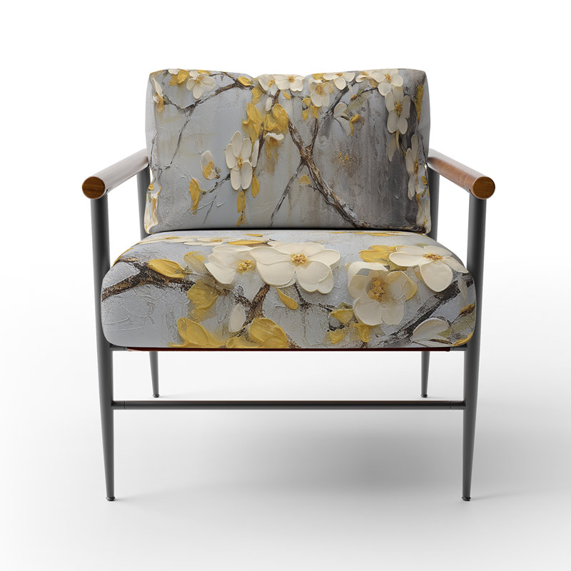 Cruse - Fauteuil d'appoint rembourré Apple Blossom, Noir, noir, noir, noir