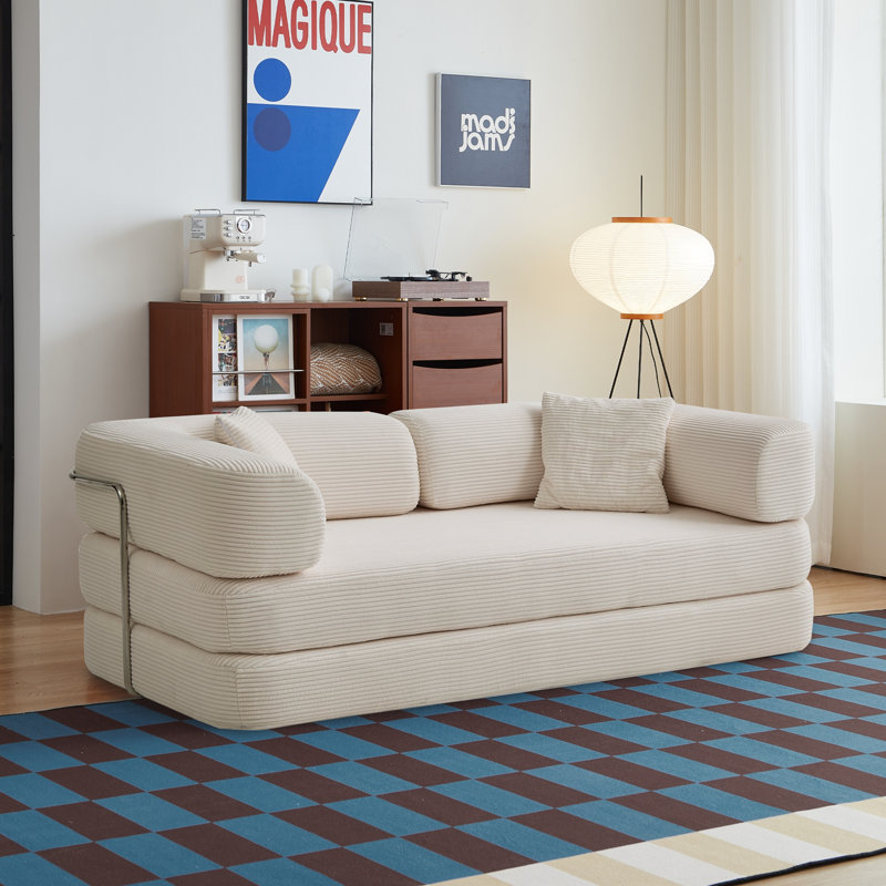 Canapé au sol, canapé compressé, canapé convertible au sol avec coussin convertible, stabilité de la structure, canapé-lit confortable pour la chambre à coucher du salon