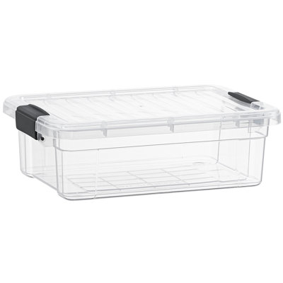 Superio 2,3 pte Mini bac de rangement transparent avec couvercle, boîte de rangement en plastique pour la maison