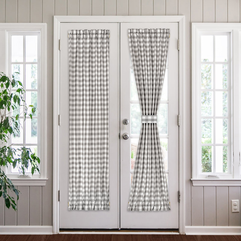 Panneau de rideau d'intérieur semi-transparent Janela, L 25 po x L 72 po, Gris
