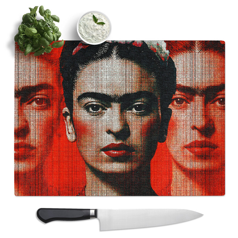 Frida Kahlo  Glass Chopping Board