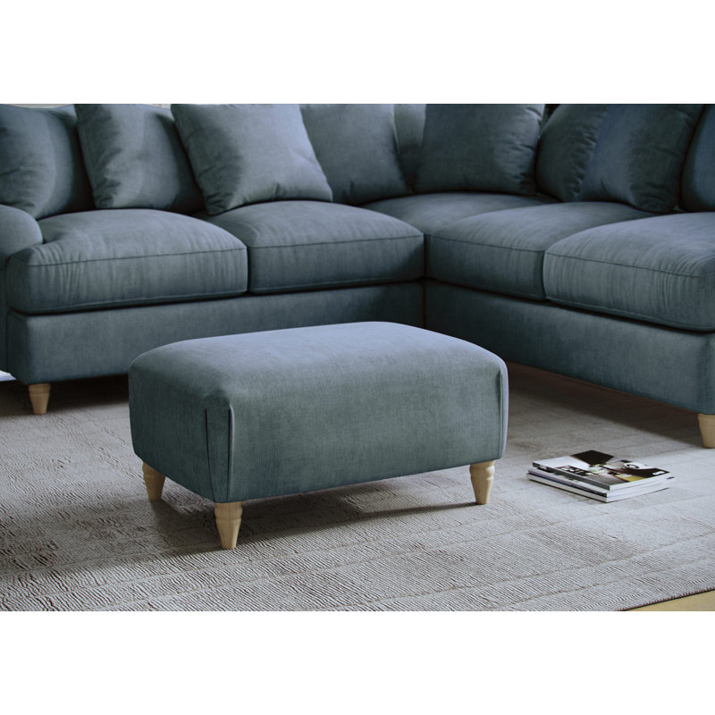 Eluster Upholstered Footstool, Blue