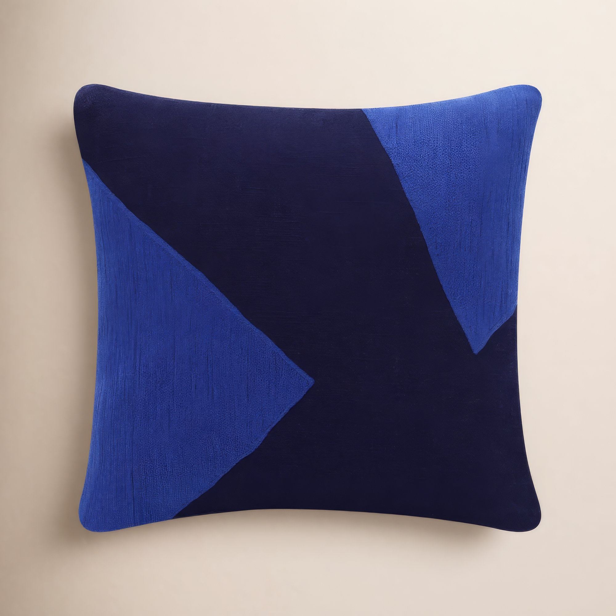 Auburn Geometric Cotton Throw Pillow, Blue/Black, Square 18", Polyester