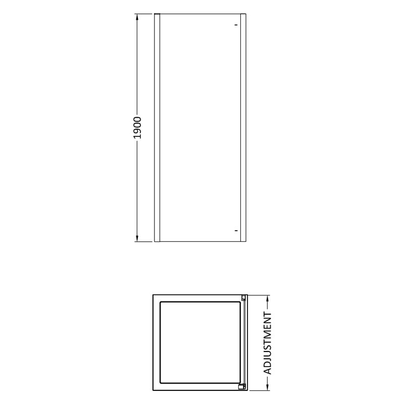 Apex Semi-Frameless Fixed Glass Panel with Clear Glass, 190 cm H x 79 cm W x 0.44 cm D