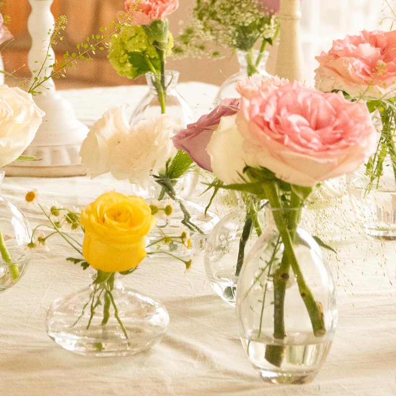 Ensemble de vases en verre 28 pièces pour centres de mariage rustiques et décoration intérieure, petits vases en verre pour fleurs, ensemble de vases en verre