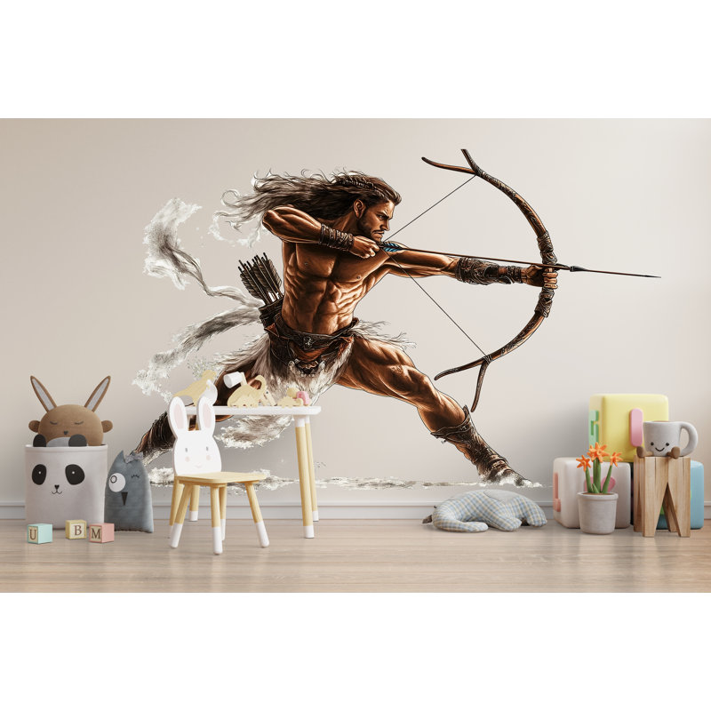Adhésif décoratif Archer Warrior - fantaisie, art mural, chasseur de Mythique, décoration pour chambre et chambre de garçon 313Mv