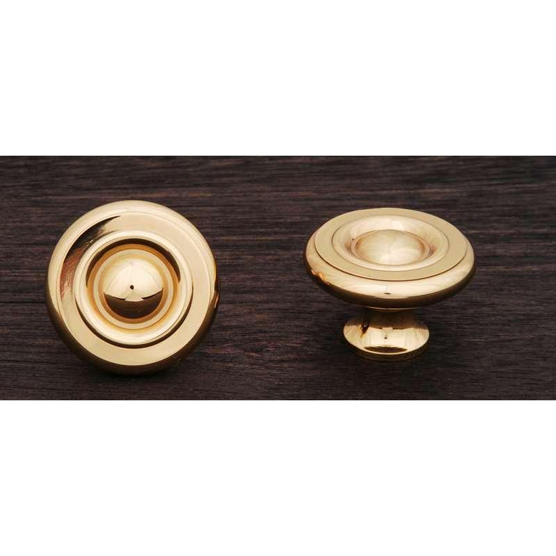 Poignée champignon géorgienne unie CK Series, Laiton poli, Diamètre du bouton 1,5 po