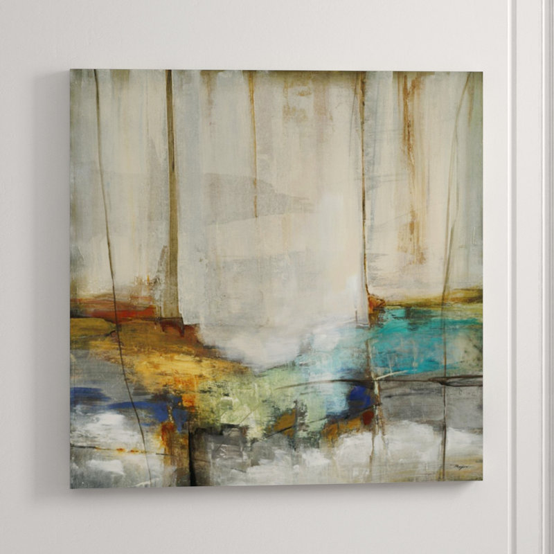 Lagoon View Painting by Pablo Rojero, Glass Coat, 40" H x 40" W x 1.5" D