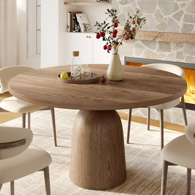 Ensembles de table de salle à manger 3/7/7 pièces Mid-Century en bois massif avec chaises rembourrées confortables