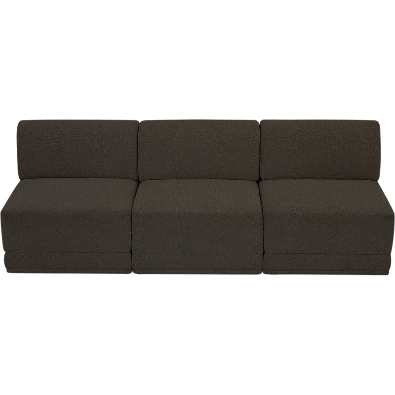 Canapé rembourré 90 "Ollie, Tissu brun bouclé