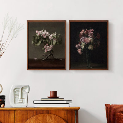 «Vintage Floral XCII», impression giclée sur cadre - ensemble de 2