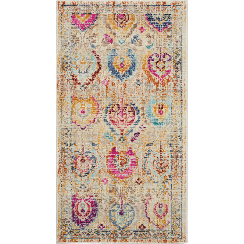 Erinn Oriental Area Rug, Rectangle 61 x 115 cm