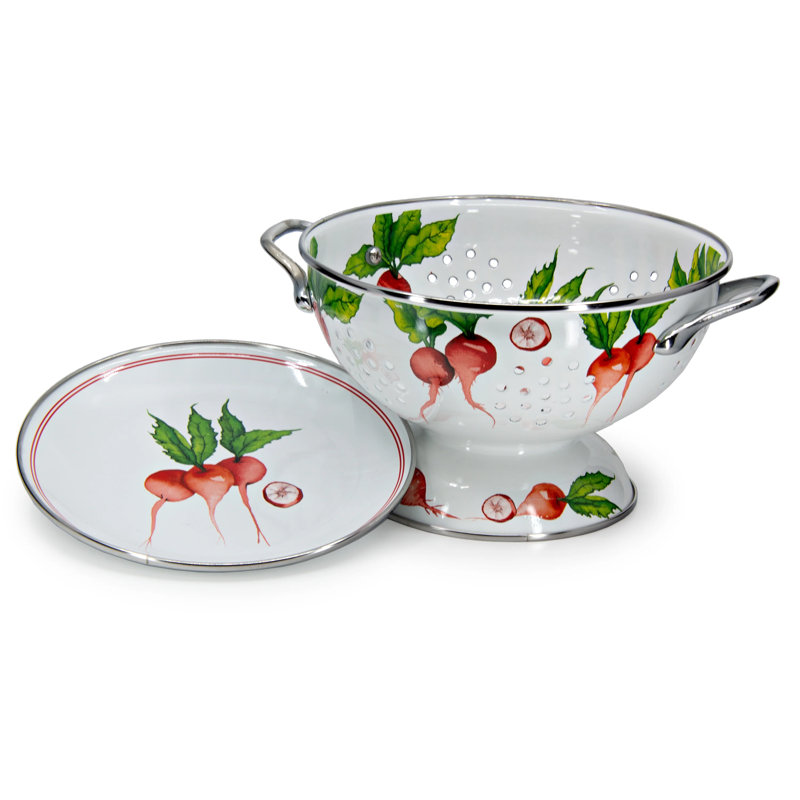 Golden Rabbit Enamelware Radish Colander Set