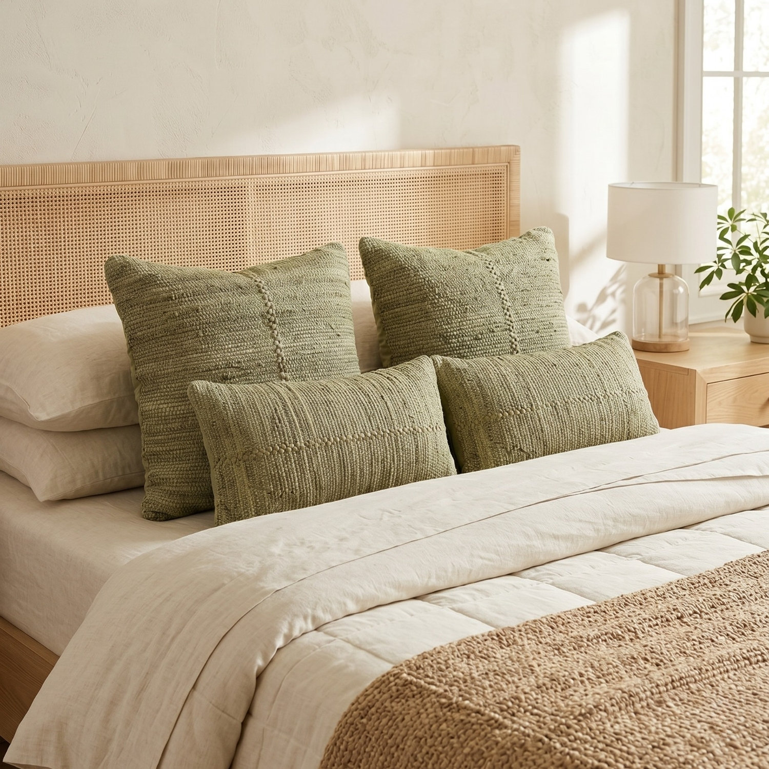 Cotton Pillow Cover, Heavy Cream, Square 20"